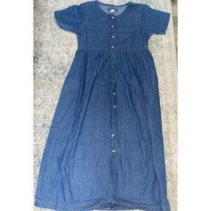 Upper West Side Dress Womens Small Modest Cottage Prairie Casual Button Front
